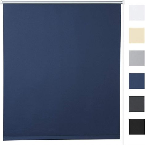 WOLTU Tenda a rullo oscurante termica isolante finestra porta senza fori Blu 60x160 cm