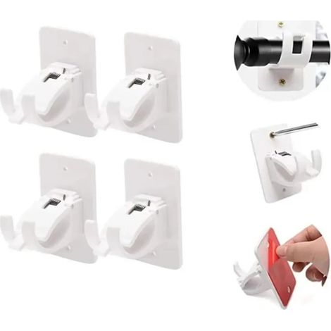 4 Stück/Packung, geeignet für Gardinenstangen und Gardinenstangenhalterungen, für den Einsatz in Badezimmern, Schlafzimmern und Wohnzimmern. (1/4)