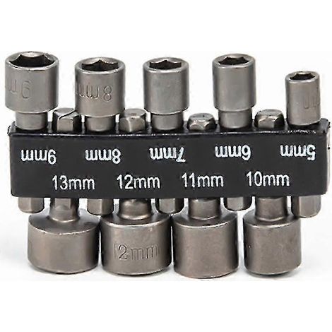Le jeu de 9 forets Fonepro a une taille allant de 5 mm à 13 mm et est compatible avec les forets à tige hexagonale de 6,35 mm (1/4 pouce), les tournevis et les perceuses électriques. (1/5)