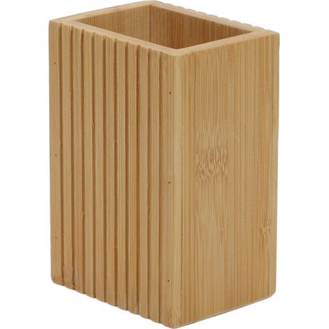 Zahnbürstenbecher aus Bambus, 9 x 7 x 12,5 cm (1/4)