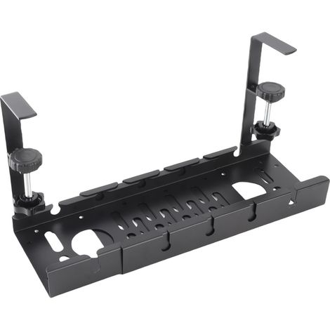 Support de gestion de câbles en acier carbone réglable en longueur, range câbles sous bureau gain de place (1/3)