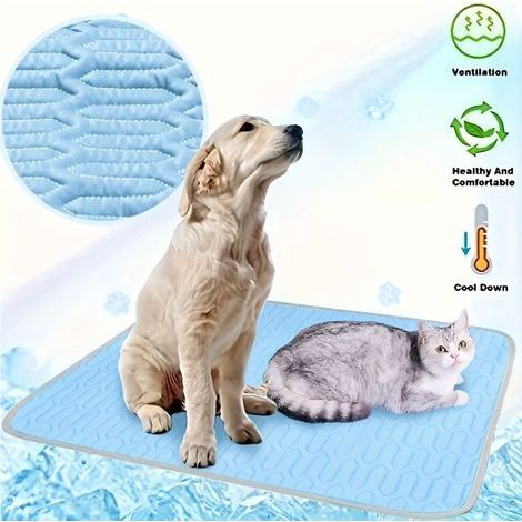 2025 Pet Cooling Mat - Enhanced Ice-Cool Design - Dual-Use Floor Mat & Bed - Blue Basket, M Size 50x40 cm