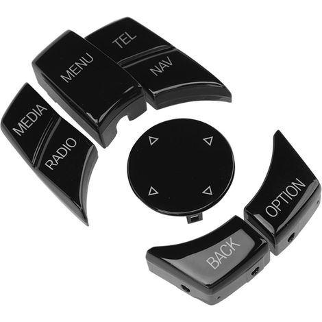 6PCS Bouton de Contrôle Multimédia Auto Toucher Confortable Cache Molette Noir Piano Compatible Série 1 3 5 6 (1/5)
