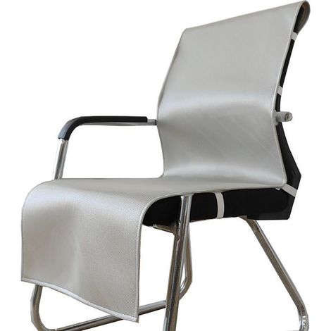 Housse de chaise en soie glacée respirante avec coussin rafraîchissant et boucle pour chaise de bureau, couleur café clair (1/5)