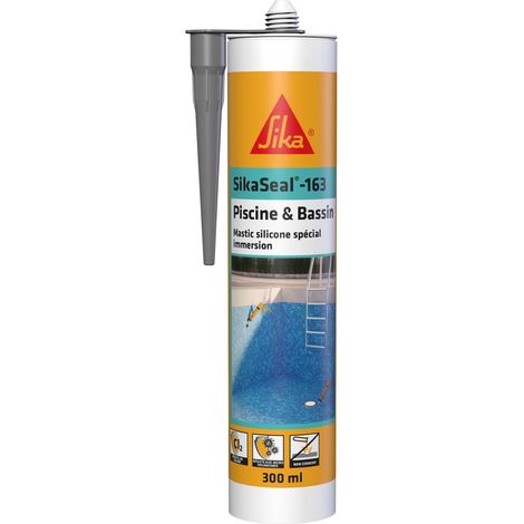 Silicone Piscine et Bassin - SikaSeal-163 - Gris - 300ml (1/5)
