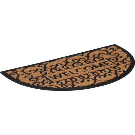 Maison Exclusive - Fußmatte Halbrund 45x75 cm Gummi und Kokosfase