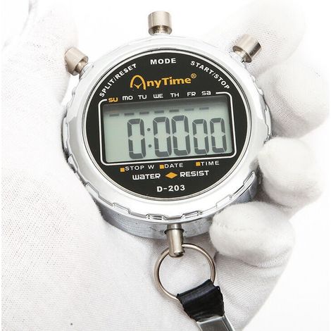 Chronomètre Numérique, Imperméable 1/100 Seconde Précision Minuterie,Poche Grand écran LCD Réveil Guazhuni (1/5)