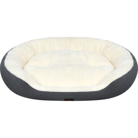 Skylos Dog Bed Luxury Soft Washable Puppy Cat Cushion Mattress Corduroy Grey L