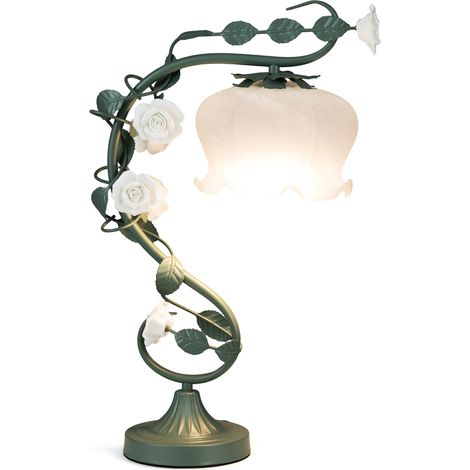 COSTWAY Bedside Table Lamp Vintage Nightstand Lamp, Bulb Not Included (1/5)
