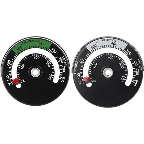 1 Thermomètre magnétique, Alliage d'aluminium, Plage 0-500°C, Précision ±10°C, Pour poêle et cheminée (1/5)