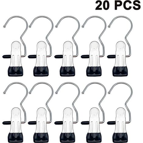 Klammerhaken Stiefelaufhängung, 20 Pièces, Cintre en Métal, Stiefelklammern, Antiglisse, sangle pour bottes, foulards, 11.3 x 4cm (1/5)