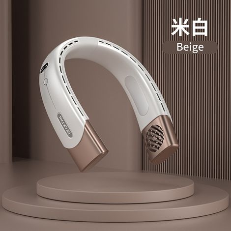Ventilateur de cou portable sans pales, sans réfrigération, USB, DS005 blanc riz [4000 mAh] (1/5)