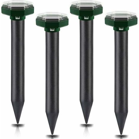 Maulwurfabwehr 4er Set, Maulwurfvertreiber, Ultraschall Maulwurfabwehr, Anti-Maulwurf, Ultraschall Solar Maulwurfabwehr, Solar Maulwurfabwehr, für Anti Maulwürfe/Schlangen Rasen, Garten
