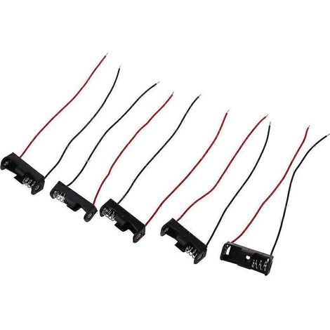 5 Stück 4,3" Kabel, schwarze Batteriehalterung mit Steckplatz, 1 x 12V 23A/27A (1/5)