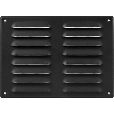 Grille de ventilation anthracite 150 x 300 mm (dimensions extérieures) - Grille de retour d'air en acier - Pour plafond et paroi latérale - Avec écran de protection