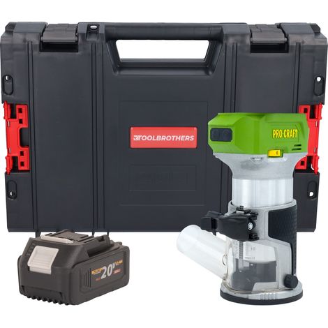 Fresadora multifunción con batería Procraft POB24bb 20 V 6/8 mm sin escobillas + 1 batería de 4,0 Ah + maletín RHINO Toolcase - sin cargador (1/5)
