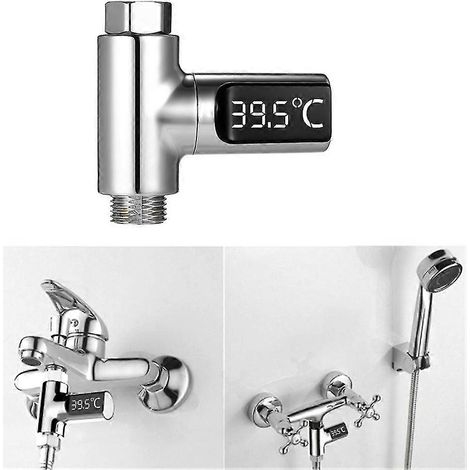 Thermomètre de douche à affichage LED, générateur d'électricité autonome, compteur intelligent d'énergie