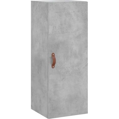 Armadio da parete contenitore moderno 34,5 x 34 x 90 cm funzione pratica soggiorno ufficio in legno grigio cemento 020048651