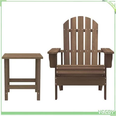 Chaise de jardin Adirondack - FAFEICY - 315921 - Bois de sapin - Marron - Table intégrée (1/5)