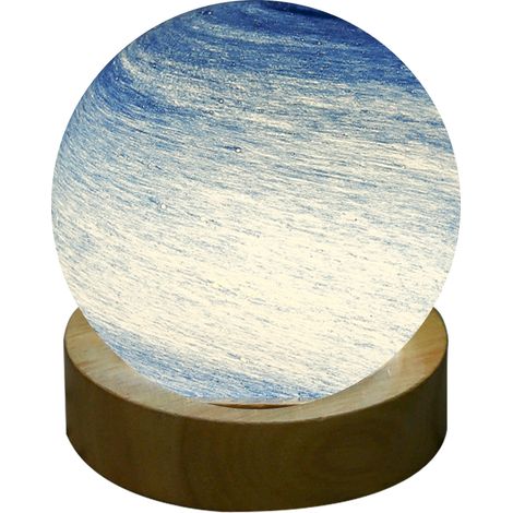 Boule lumineuse veilleuse Lune Bleue avec support, cadeau original (1/5)