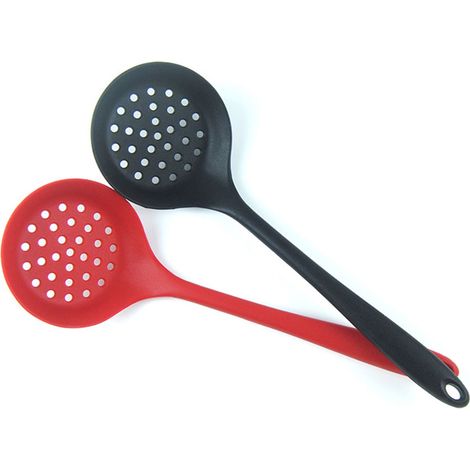 Spatule écumoire en silicone à fentes, cuillère écumoire légère, louche à long manche (1/5)
