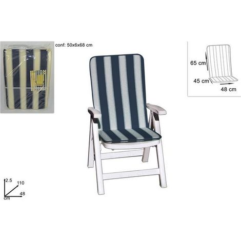 Cuscino schienale alto capri rigato blu