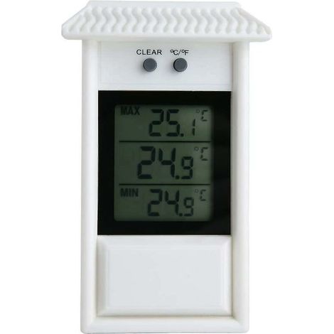 Thermomètre numérique résistant aux intempéries, design classique, mesure précise pour l'intérieur ou l'extérieur, convient pour le jardin, la serre, la chambre de culture, blanc (1/4)