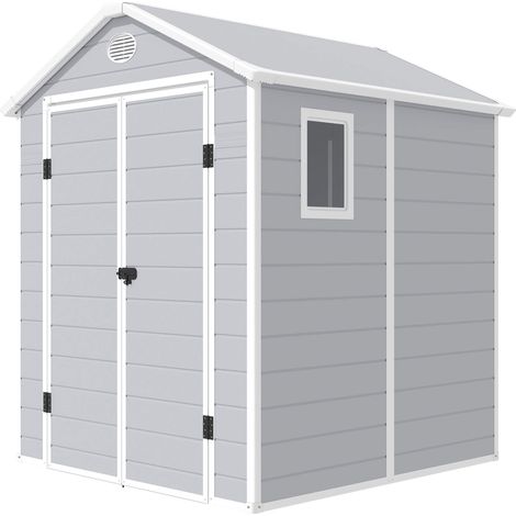 Casetta Box da Giardino in Plastica 190x192x226 cm Grigio (1/3)