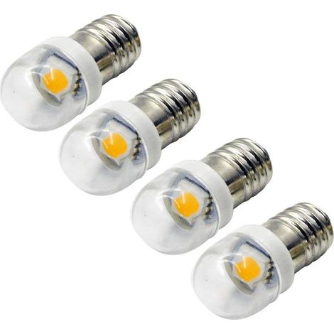 4 pièces 3V 0.2W E10 ampoule LED 5050 1SMD blanc 3000K LED ampoule de remplacement mise à niveau pour phares lampes de poche torche lumières (1/5)