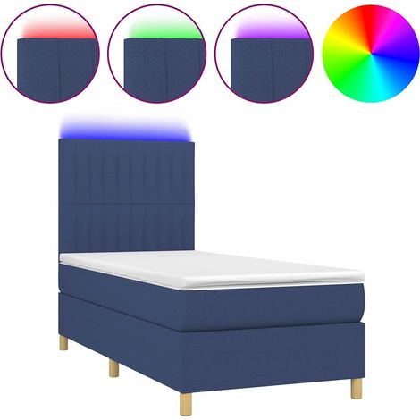 Maison Exclusive - Boxspringbett mit Matratze & LED Blau 80x200 c (1/5)