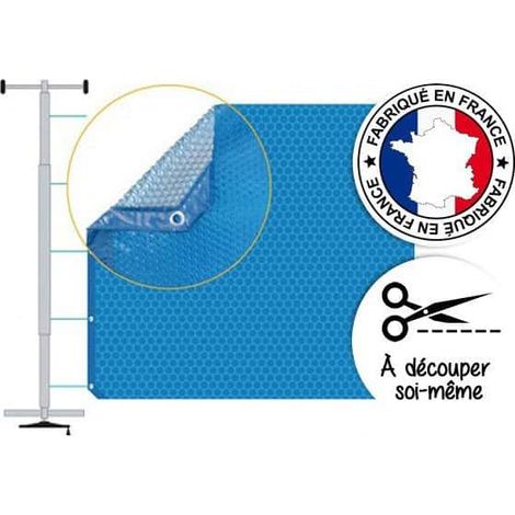 Bâche de piscine sur mesure 9 x 4 m – Épaisseur 400 µ – Traitement anti-UV – Bordée avec œillets pour enrouleur – Albon