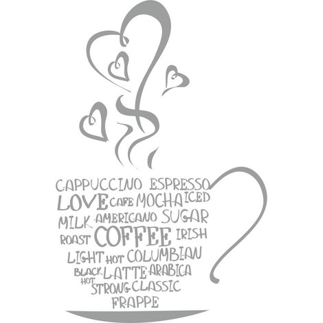 STICKERS CUISINE Sticker tasse à café cœur 100 x 50 cm G264074 (1/2)