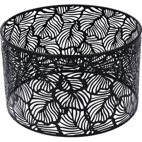 Abat-Jour Abat-Jour, Abat-Jour Tambour en Métal, Couvercle D'abat-Jour Ajouré, Style Simple Moderne, Décoration de la Maison pour Ampoules E14 E27(Noir)