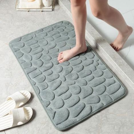 Tapis De Bain - 40x60 Cm - En Mousse Mémoire Et SBR - Antiderapant Absorbant Pour Salle De Bain - 1 Piece (1/4)