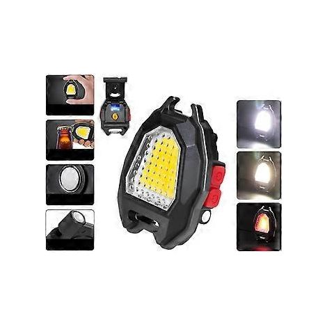 Wiederaufladbare LED-Taschenlampe, 500 Lumen, wasserdicht, kleine Taschenlampe mit 7 Leuchtmodi, tragbar, Mini-Taschenlampe mit Flaschenöffner und rotem Warnlicht