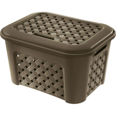Cesta pequeña Arianna con tapa modelo Wengé (1/4)