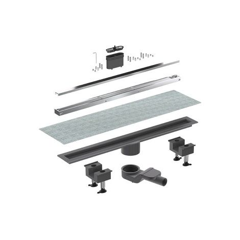 CANALETTA DOCCIA CANALISSIMA ALLUMINIO ORIZZONTALE KIT Misura: L. 80 cm
