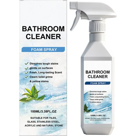 Nettoyant pour salle de bain, un spray multifonctionnel et pratique pour le nettoyage quotidien, l'élimination des taches et une agréable sensation de fraîcheur dans la salle de bain.