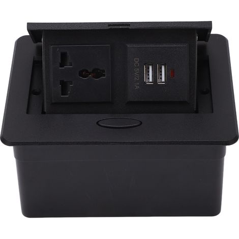 Multiprise Murale Discrète avec Ports USB, Prise de Bureau 250V pour École et Entreprise (1/5)