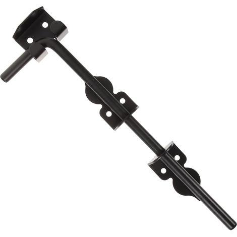 Verrou de Sol Coulissant 30 CM en Fer Forgé Noir Mat (1/5)