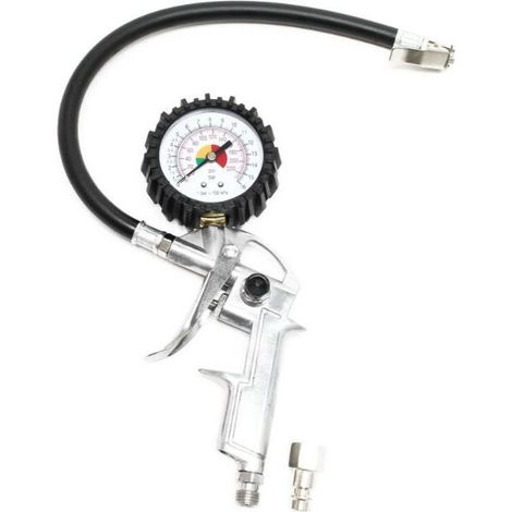 Pistolet compresseur d'air 0-16 bar manomètre pour pneus de voiture moto (1/3)