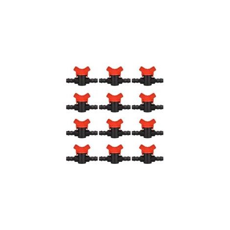 12 PCS Robinet de Jardin pour Tuyau, Tuyau Vanne d'irrigation 16 16mm Robinet d'arrêt raccord en Plastique pour Le contrôle extérieur de la vanne d'eau de Jardin (Noir + Rouge) (1/5)