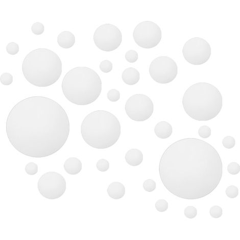 sourcing map 32 Pièces Carreaux de Miroir Ronds, Miroirs muraux en PVC 150/80/60/45/30 mm,