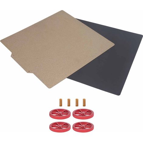 Plaque Flexible Acier Doré 235x235mm avec Aimant Adhésif pour Imprimante 3D, Lit Chauffant Magnétique, Kit Poudre Dorée (1/5)
