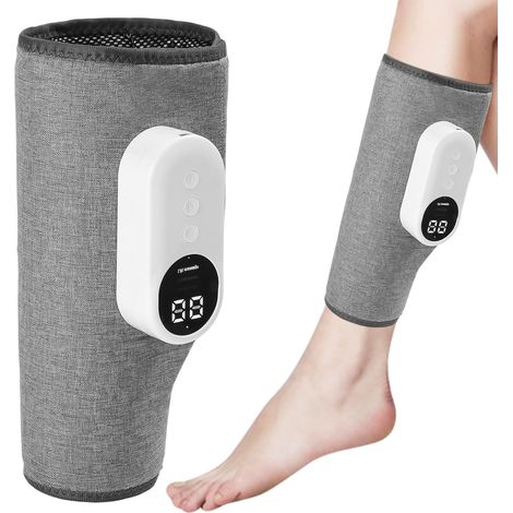 Masseur de Jambes Chauffant – Appareil de Massage Pieds et Mollets Sans Fil, Pression d’Air Relaxante, Circulation Améliorée et Jambes Fatiguées, Rechargeable USB-C