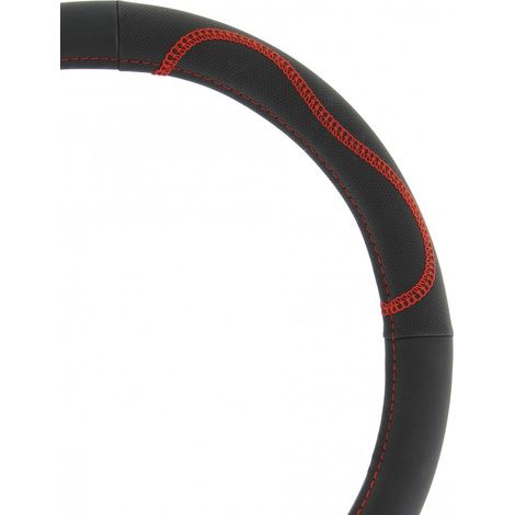 Couvre volant noir surpiqure rouge - 37-39cm (1/2)