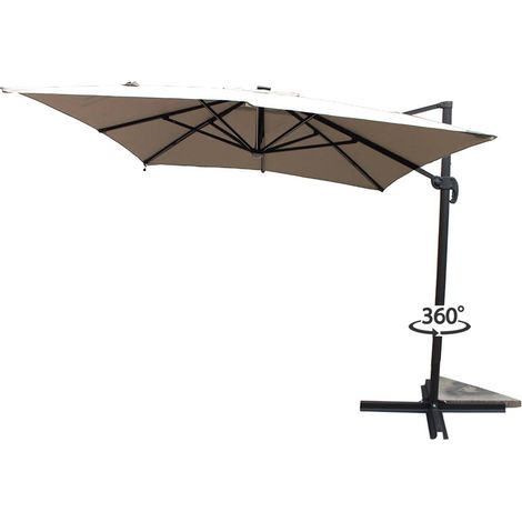 Parasol rectangulaire écru avec LED 4x3 CALVIA