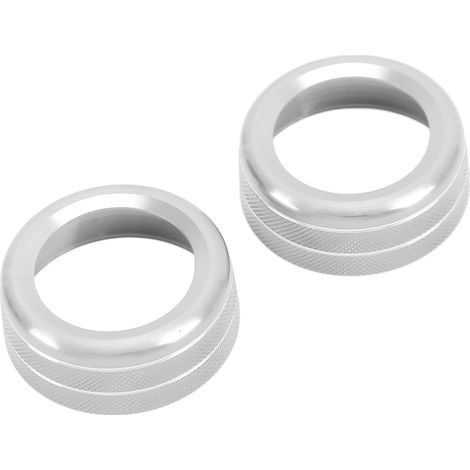 2x Silberner Klimaanlagen-Schalterring aus Aluminiumlegierung, Abdeckung für Klimaanlagenknopf für Panamera 2010-2016 (1/5)
