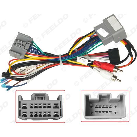 Câble d'alimentation 16 broches compatible avec le système de navigation Android du Land Rover Freelander 2, câble de mise à niveau audio pour voiture, câble d'alimentation pour haut-parleur