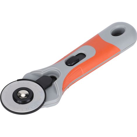 Couteau de précision rotatif orange et gris pour patchwork, scrapbooking et découpe de tissu (1/5)